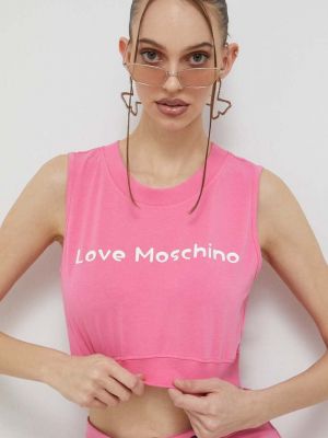 Love Moschino top femei, culoarea roz