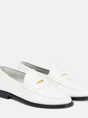 Loafers di pelle Burberry bianco