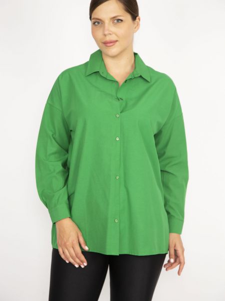 Košeľa na gombíky s dlhými rukávmi şans zelená