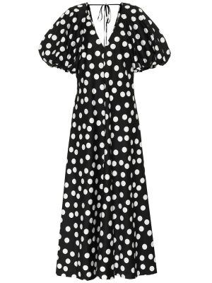 Sukienka długa bawełniana w grochy Lee Mathews czarna