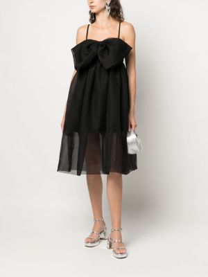 Oversized koktejlové šaty s mašlí Paskal černé