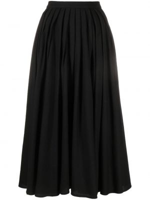 Plisované vlněné midi sukně Quira černé