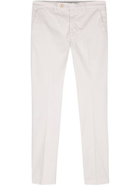 Βαμβακερό παντελόνι chino Borrelli λευκό