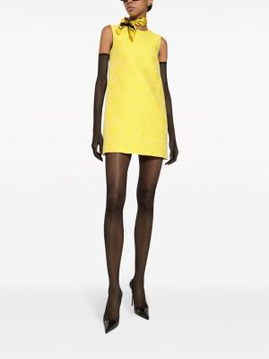 Koktejlové šaty bez rukávů Dolce & Gabbana žluté