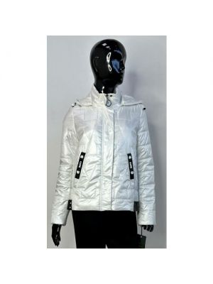 Куртка Kapre демисезонная, средней длины, силуэт прямой, капюшон, карманы, 42 белый