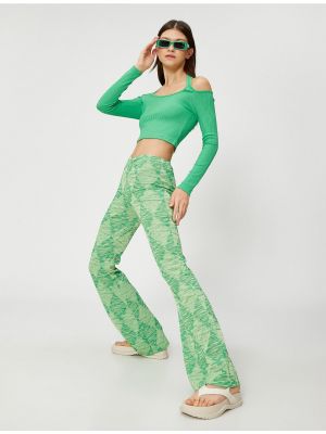 Pantaloni cu croială lejeră Koton verde