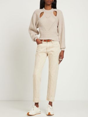 Jersey de lana de cachemir de tela jersey Isabel Marant beige