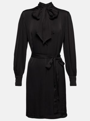 Mini vestido de raso de terciopelo‏‏‎ Velvet negro