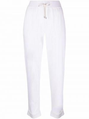 Pantalones de cintura alta con cordones Brunello Cucinelli blanco