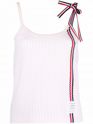 Strikket bomull vest Thom Browne rosa