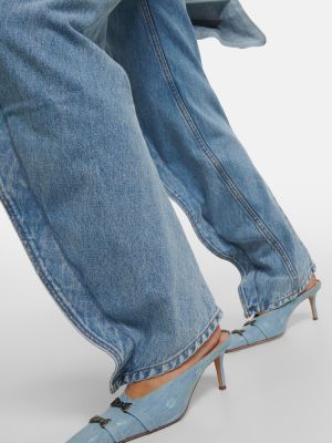 Jeansy skinny z wysoką talią slim fit Y/project niebieskie
