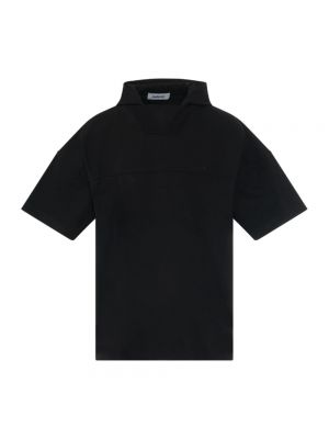 Czarna bluza z kapturem z krótkim rękawem Ambush
