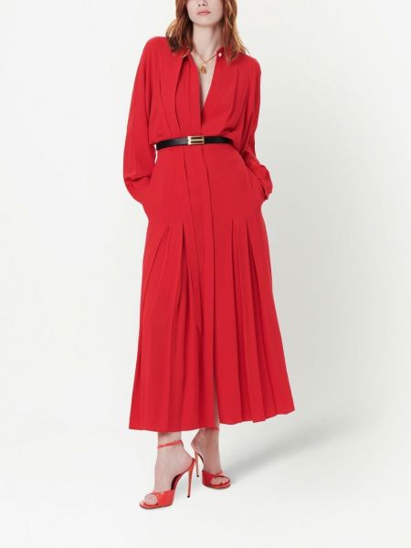 Robe longue avec manches longues Victoria Beckham rouge