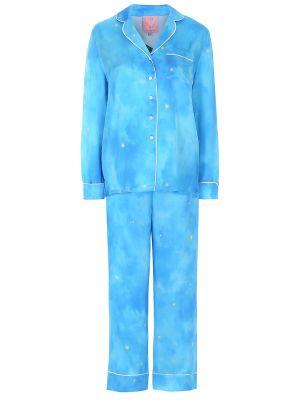 Пижама из вискозы с принтом Ololol голубая