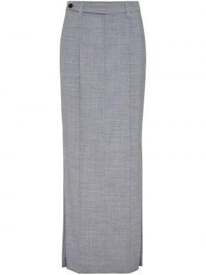 Vlněné dlouhá sukně Brunello Cucinelli šedé