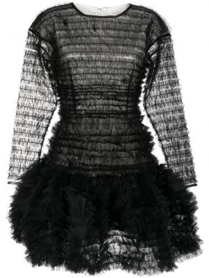 Tylové koktejlové šaty s volány Molly Goddard černé