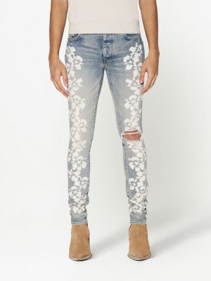 Geblümte skinny jeans mit print Amiri blau