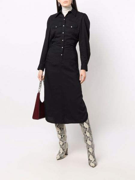 Vestido camisero lyocell Isabel Marant negro