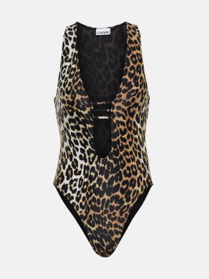 Kupaći kostim s printom s leopard uzorkom Ganni