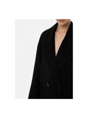 Krótki płaszcz wełniany Elisabetta Franchi czarny
