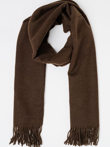 Шерстяной шарф с бахромой Gant коричневый