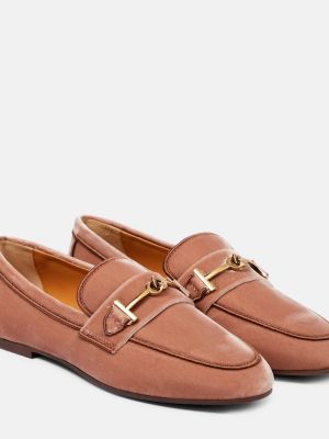 Pantofi loafer de catifea Tod's roșu