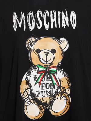 Camiseta de algodón de tela jersey Moschino negro