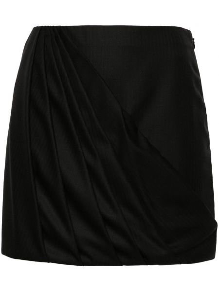 Vunena suknja s draperijom Racil crna