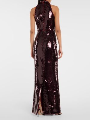 Robe longue à paillettes Safiyaa rouge