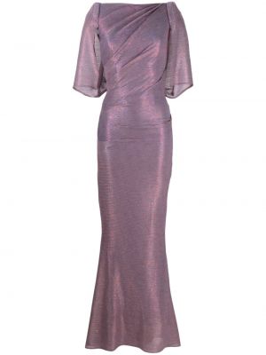 Robe de soirée en soie plissé Talbot Runhof violet