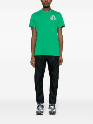 Kokvilnas t-krekls ar apdruku Moncler zaļš