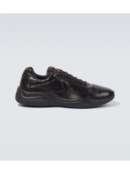 Lær sneakers Prada svart