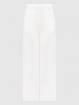 Білі вовняні прямі брюки Allude