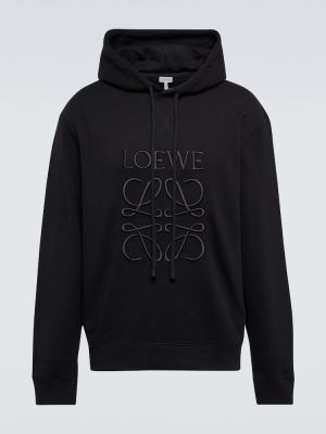 Medvilninis džemperis su gobtuvu Loewe juoda