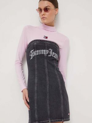Uska mini haljina Tommy Jeans siva