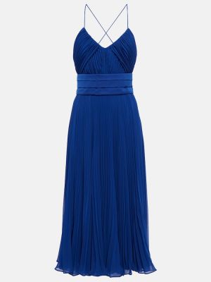 Sukienka midi plisowana Max Mara niebieska