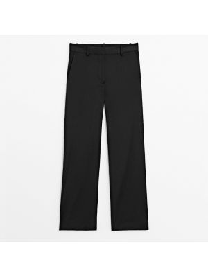 Черные прямые брюки Massimo Dutti