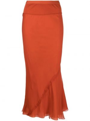 Midi sukně Rick Owens, oranžová