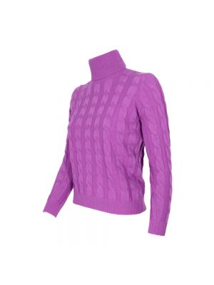 Jersey cuello alto de lana de cachemir de tela jersey Cashmere Company violeta