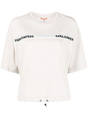 Bavlnené tričko s potlačou Parajumpers biela