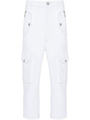 „cargo“ stiliaus kelnės Balmain balta