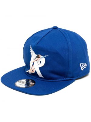 Памучна шапка с козирки бродирана Represent синьо