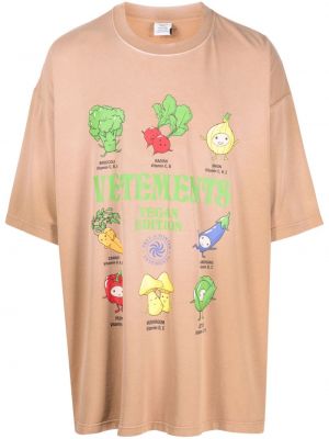 T-shirt con stampa Vetements marrone