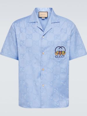Bavlněná košile Gucci modrá