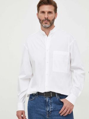Koszula ze stójką relaxed fit Calvin Klein biała