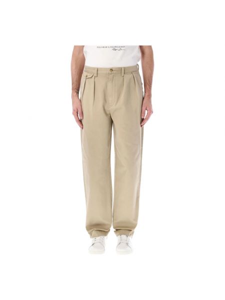 Szerokie spodnie Ralph Lauren beżowe