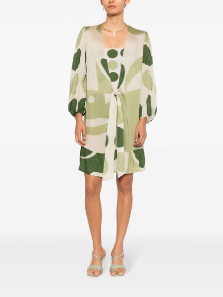 Abstraktes hemdkleid mit print Adriana Degreas grün
