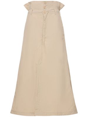 Nylónová dlhá sukňa s vysokým pásom Y-3 khaki