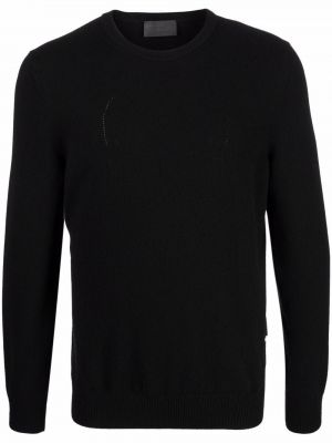 Плетен пуловер с кръгло деколте Philipp Plein черно