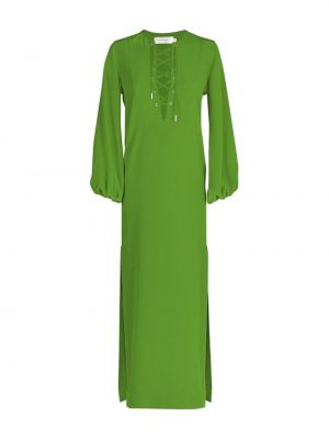 Maksi haljina s vezicama s čipkom Silvia Tcherassi zelena